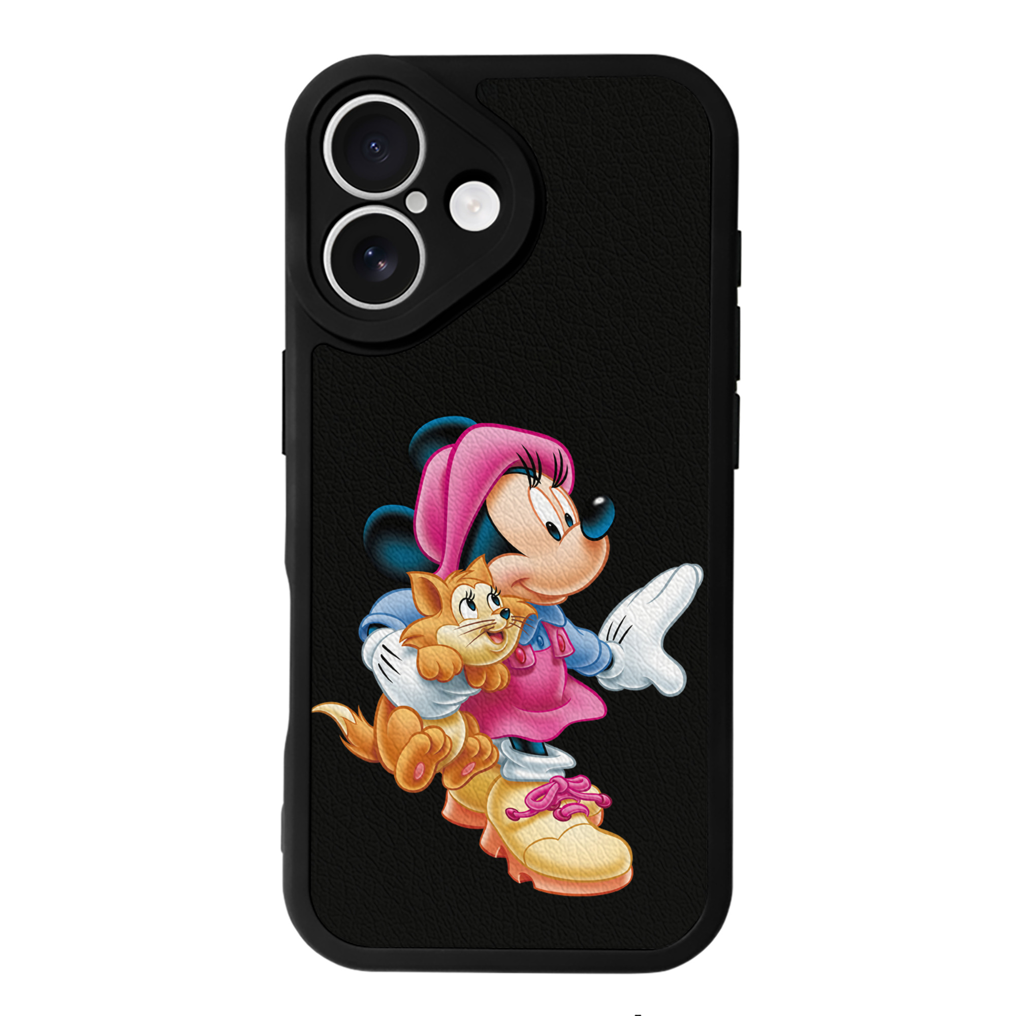 （画像用） ミッキーマウス Mickey Mouse 【iPhone 16シリーズ対応】シリコンスマホケース（レザー調） 材質：シリコン